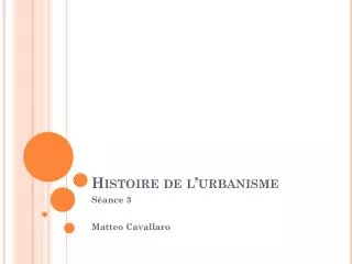 histoire de l urbanisme