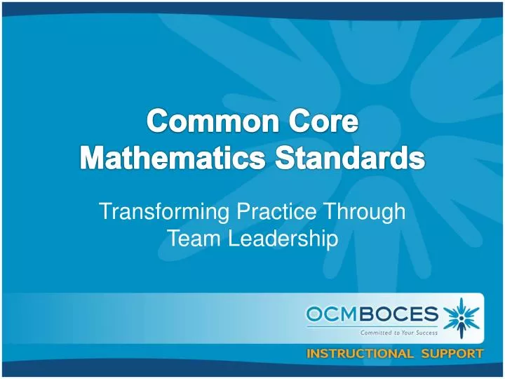 c ommon core mathematics standards