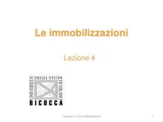 le immobilizzazioni