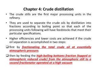 Chapter 4: Crude distillation