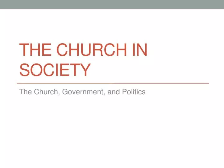 the church in society