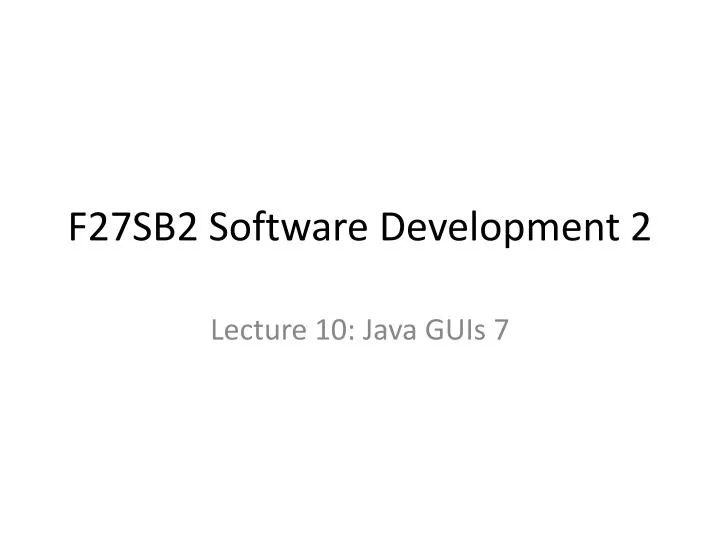 f27sb2 software development 2