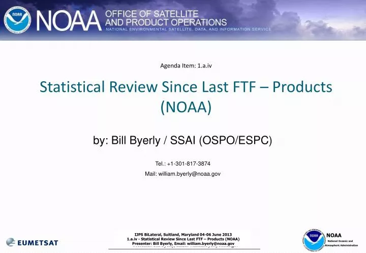 agenda item 1 a iv statistical review since last ftf products noaa