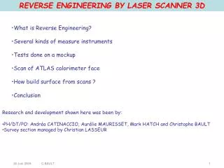 REVERSE ENGINEERING BY LASER SCANNER 3D