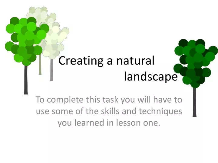 creating a natural landscape