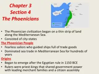 Chapter 3 Section 4 The Phoenicians