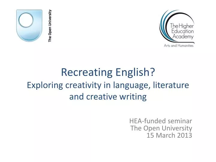 recreating english exploring creativity in language literature and creative writing