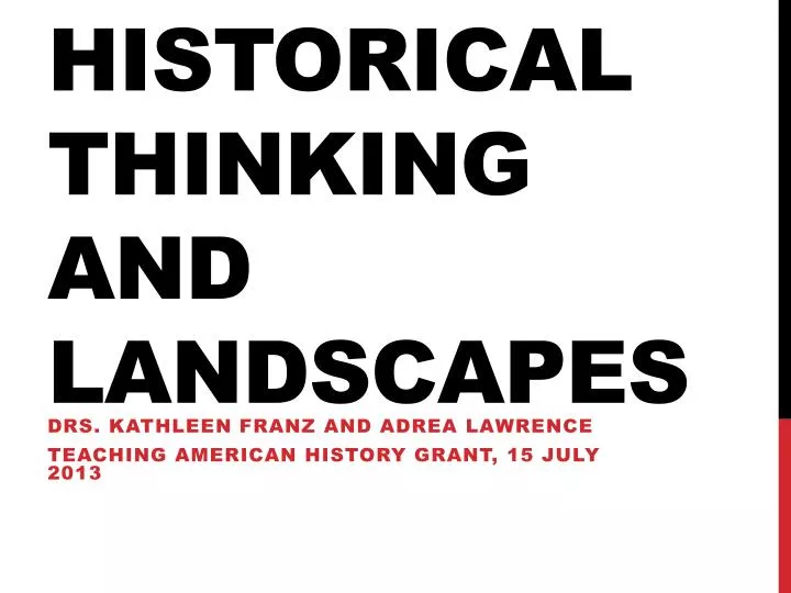historical thinking and landscapes