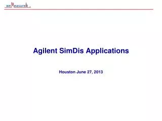 Agilent SimDis Applications