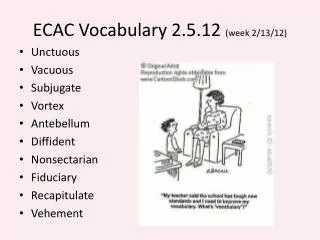 ECAC Vocabulary 2.5.12 (week 2/13/12)
