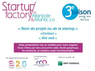 nom du projet ou de la startup contact site web