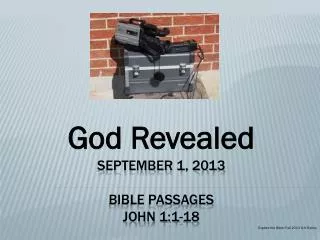 September 1, 2013 Bible Passages John 1:1-18
