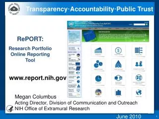 Transparency ? Accountability ? Public Trust