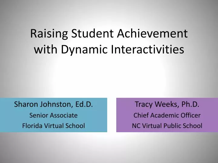 raising student achievement with dynamic interactivities