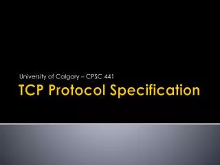 TCP Protocol Specification