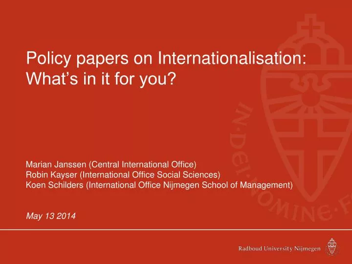 policy papers on internationalisation what s in it for you