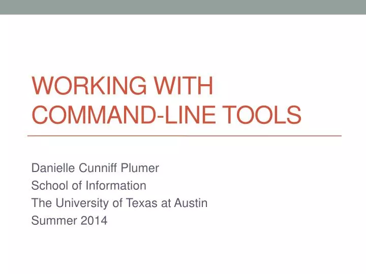 working with command line tools