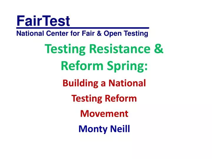 fairtest national center for fair open testing