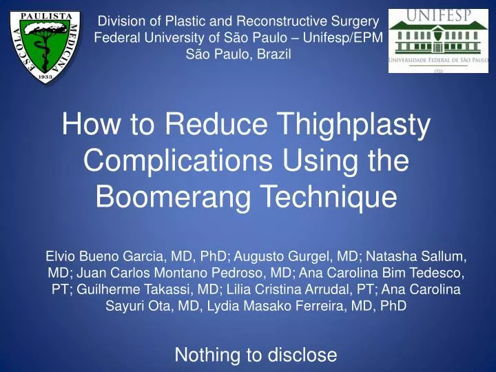 how to reduce thighplasty complications using the boomerang technique