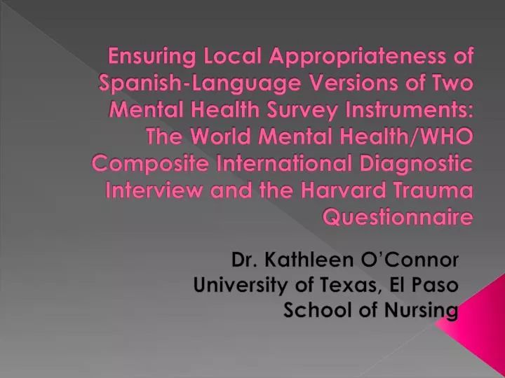 dr kathleen o connor university of texas el paso school of nursing