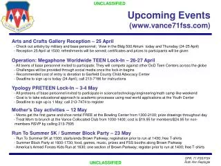 Upcoming Events (www.vance71fss.com)