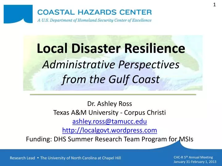 local disaster resilience administrative perspectives from the gulf coast