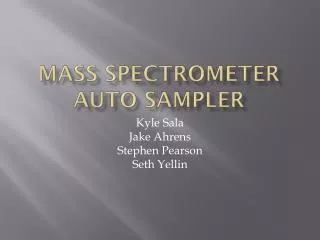 Mass spectrometer auto sampler