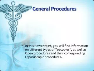 General Procedures