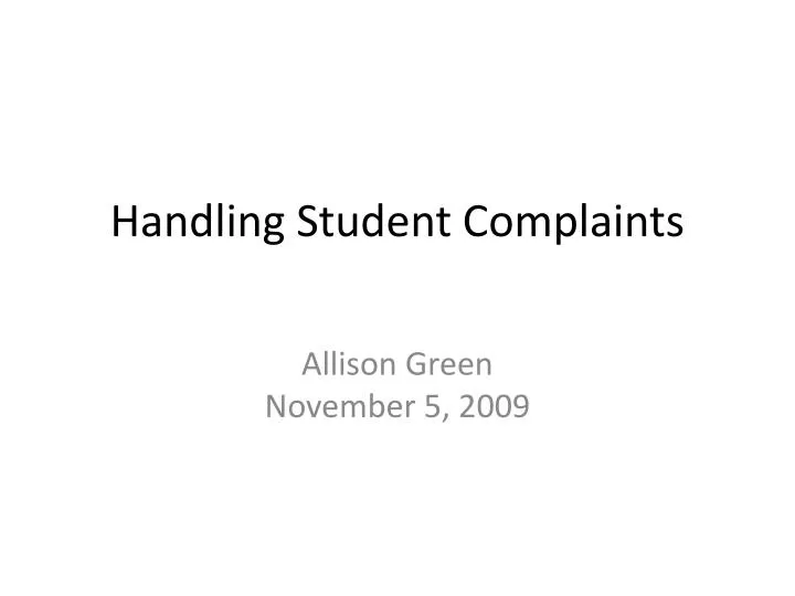 handling student complaints