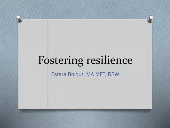 fostering resilience