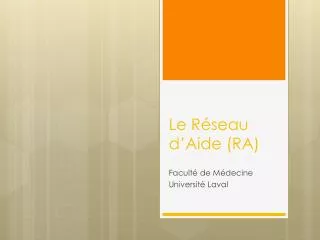le r seau d aide ra