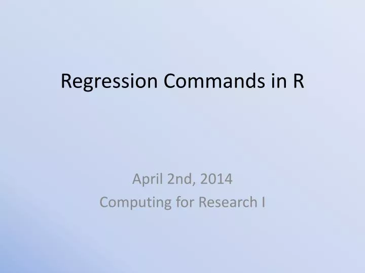 regression commands in r
