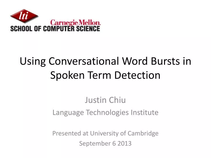 using conversational word bursts in spoken term detection