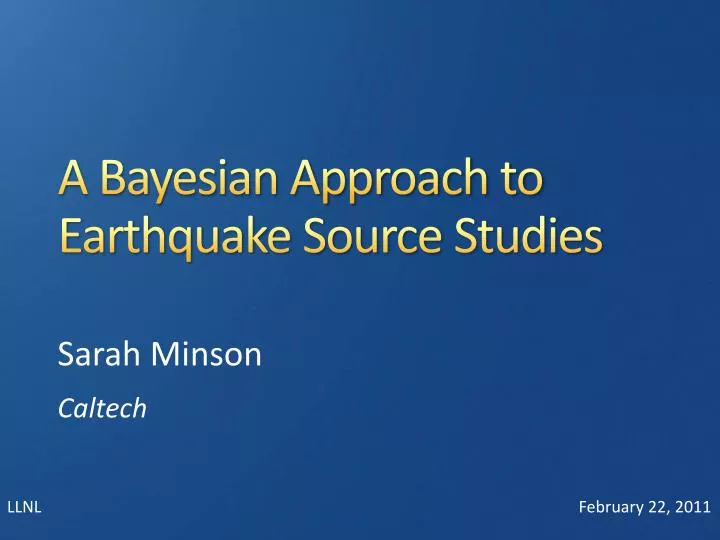 a bayesian approach to earthquake source studies