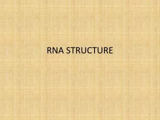 RNA STRUCTURE