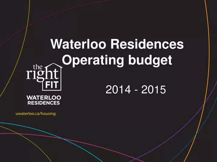 waterloo residences operating budget