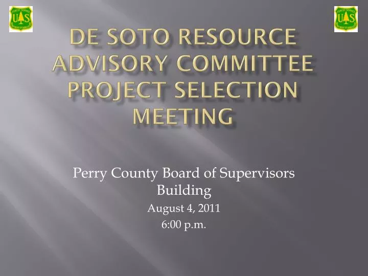 de soto resource advisory committee project selection meeting