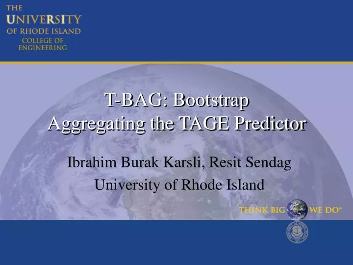 t bag bootstrap aggregating the tage predictor