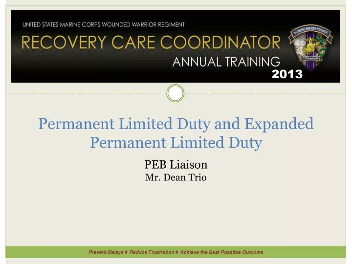 permanent limited duty and expanded permanent limited duty