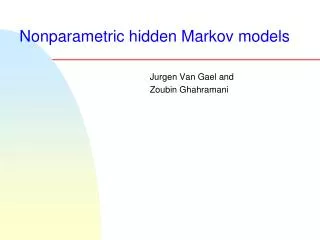 Nonparametric hidden Markov models