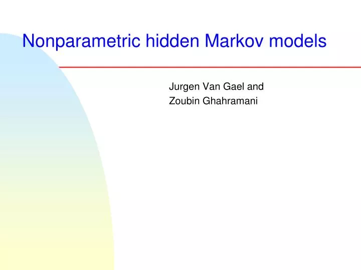 nonparametric hidden markov models
