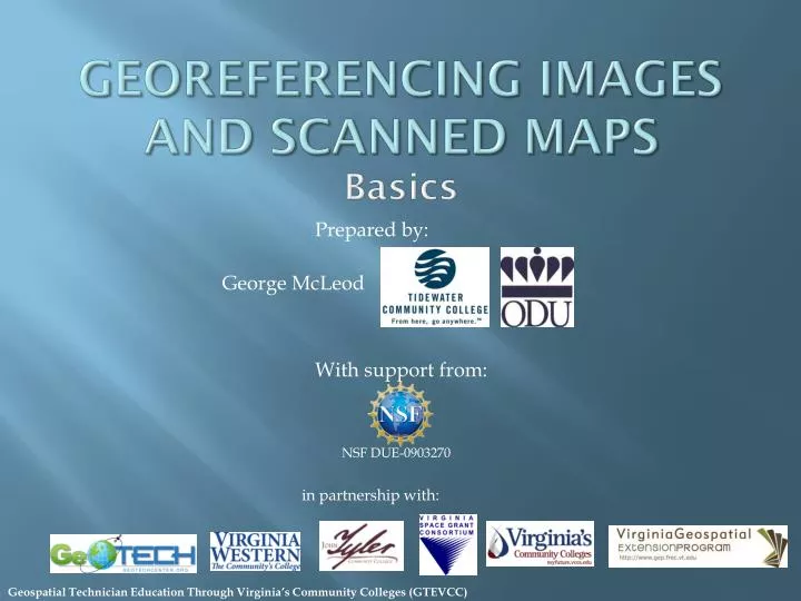 georeferencing images and scanned maps basics