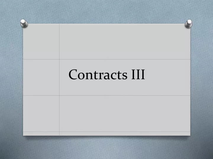 contracts iii