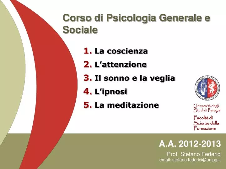 corso di psicologia generale e sociale