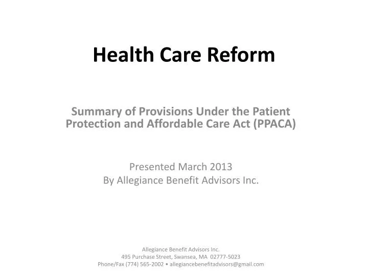 health care reform