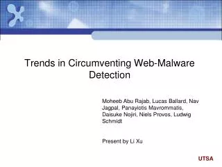 Trends in Circumventing Web-Malware Detection
