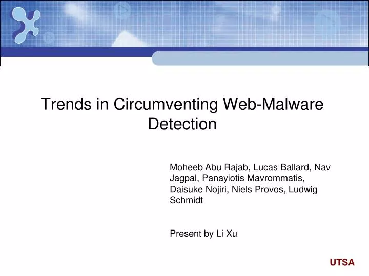 trends in circumventing web malware detection
