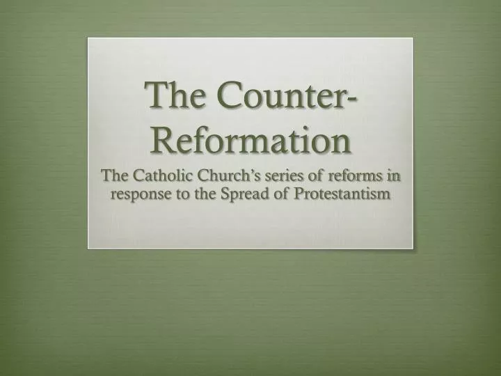 the counter reformation