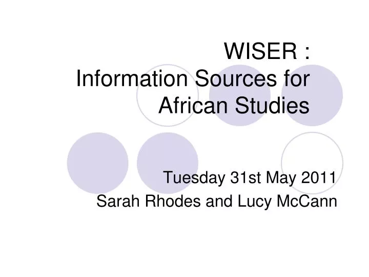 wiser information sources for african studies