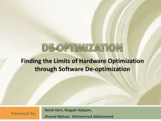 De-optimization